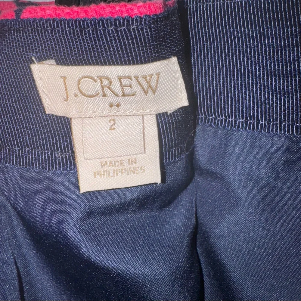 J. Crew Pencil Skirt Hot Pink/Navy- Size 2‎